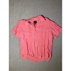 Mens Saddlebred Polo Size Large Linen Blend Pink Basic Classic Vintage Ruffled